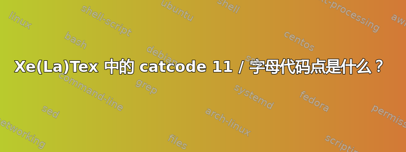 Xe(La)Tex 中的 catcode 11 / 字母代码点是什么？