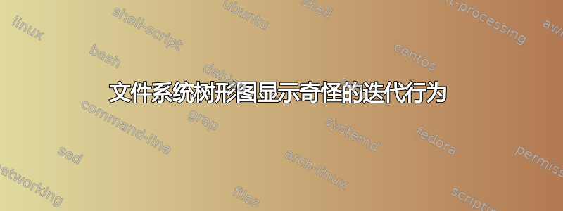 文件系统树形图显示奇怪的迭代行为