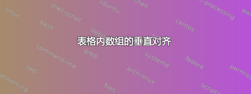 表格内数组的垂直对齐