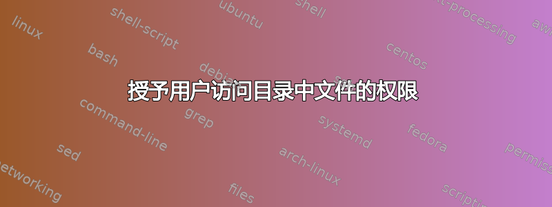 授予用户访问目录中文件的权限