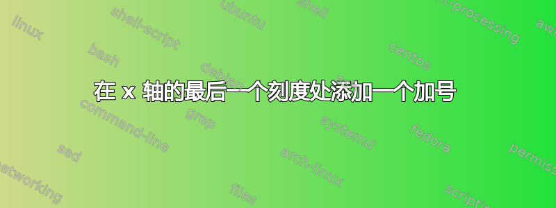 在 x 轴的最后一个刻度处添加一个加号