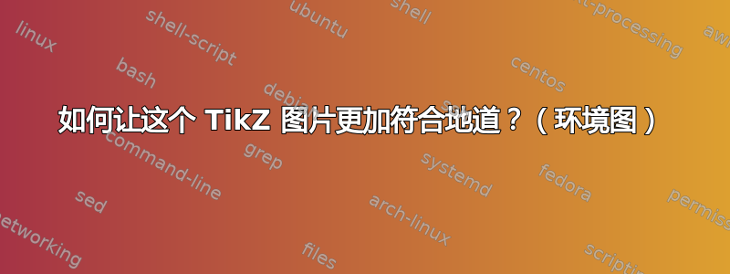 如何让这个 TikZ 图片更加符合地道？（环境图）