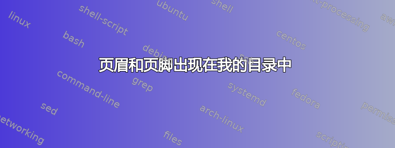 页眉和页脚出现在我的目录中