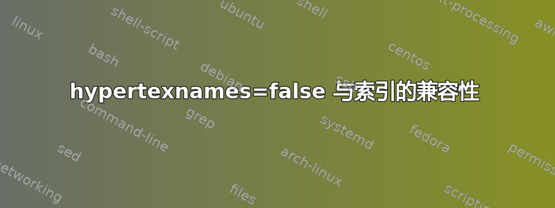 hypertexnames=false 与索引的兼容性