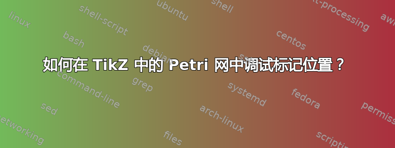 如何在 TikZ 中的 Petri 网中调试标记位置？