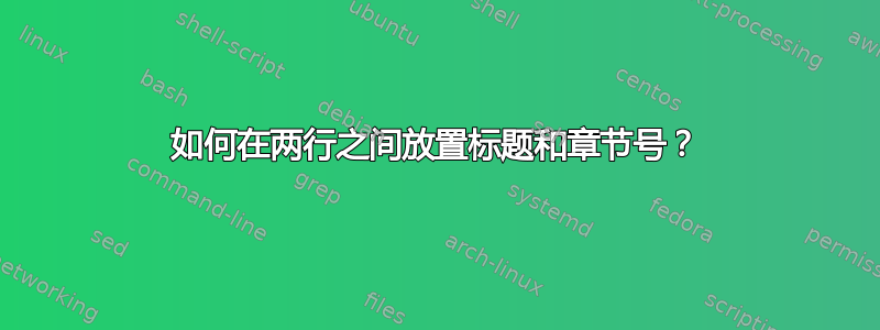 如何在两行之间放置标题和章节号？