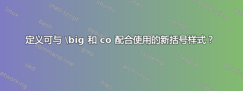 定义可与 \big 和 co 配合使用的新括号样式？