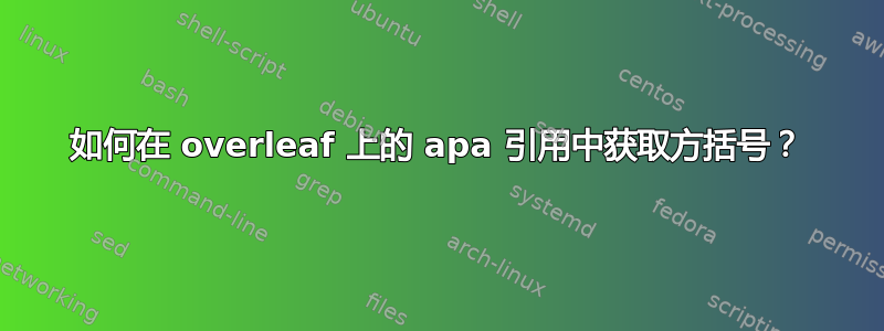 如何在 overleaf 上的 apa 引用中获取方括号？