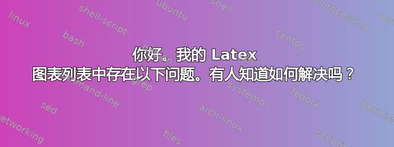 你好。我的 Latex 图表列表中存在以下问题。有人知道如何解决吗？