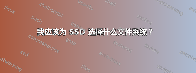 我应该为 SSD 选择什么文件系统？ 