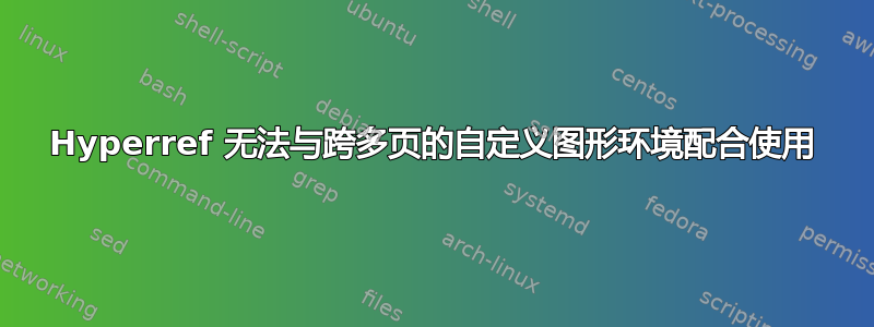 Hyperref 无法与跨多页的自定义图形环境配合使用