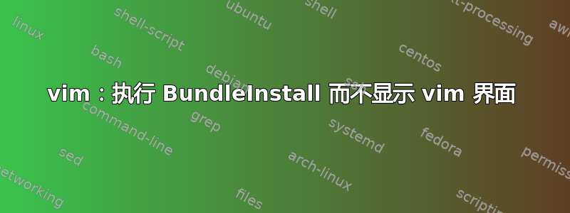 vim：执行 BundleInstall 而不显示 vim 界面