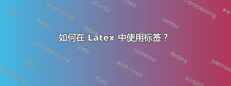 如何在 Latex 中使用标签？