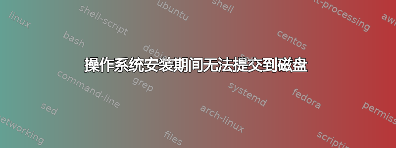 操作系统安装期间无法提交到磁盘