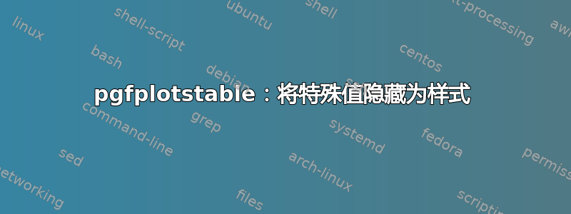 pgfplotstable：将特殊值隐藏为样式