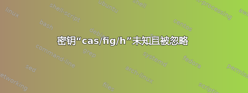 密钥“cas/fig/h”未知且被忽略