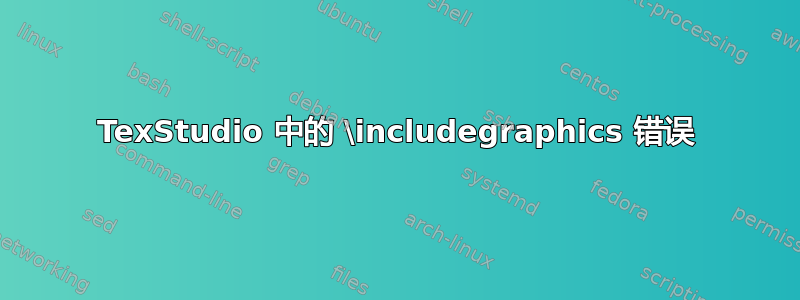 TexStudio 中的 \includegraphics 错误