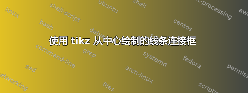 使用 tikz 从中心绘制的线条连接框