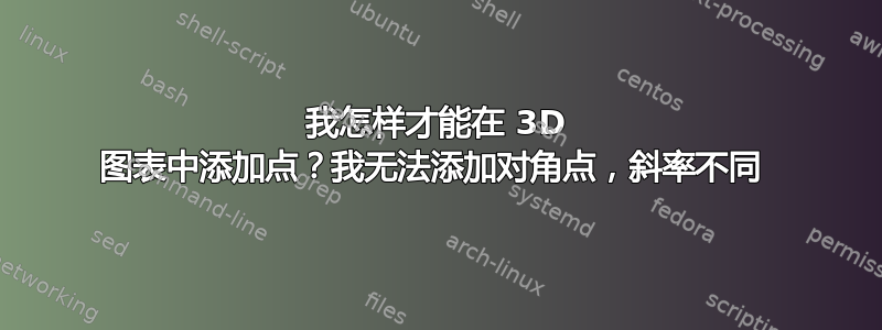 我怎样才能在 3D 图表中添加点？我无法添加对角点，斜率不同 