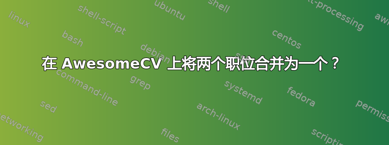 在 AwesomeCV 上将两个职位合并为一个？