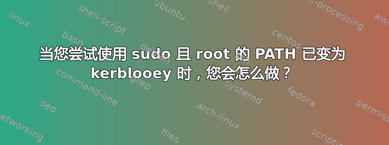 当您尝试使用 sudo 且 root 的 PATH 已变为 kerblooey 时，您会怎么做？