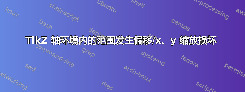 TikZ 轴环境内的范围发生偏移/x、y 缩放损坏