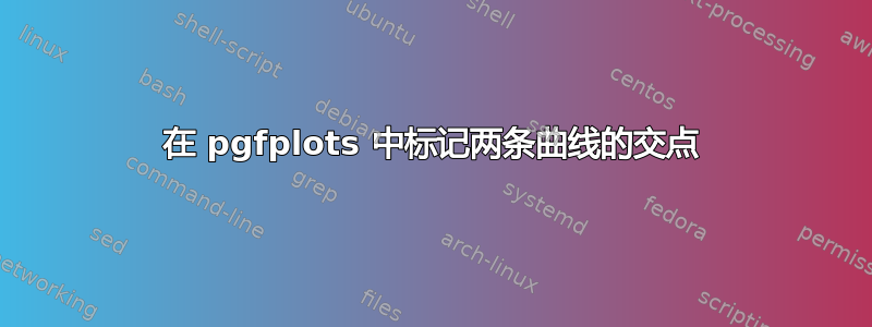 在 pgfplots 中标记两条曲线的交点