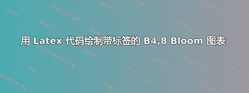 用 Latex 代码绘制带标签的 B4,8 Bloom 图表