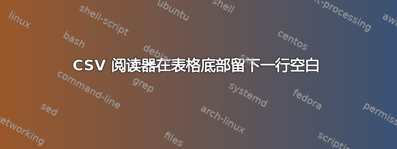 CSV 阅读器在表格底部留下一行空白