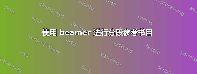 使用 beamer 进行分段参考书目