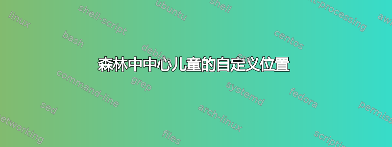 森林中中心儿童的自定义位置