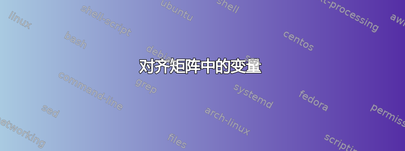 对齐矩阵中的变量