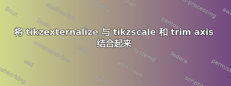 将 tikzexternalize 与 tikzscale 和 trim axis 结合起来