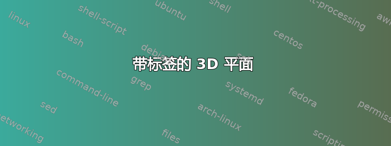 带标签的 3D 平面