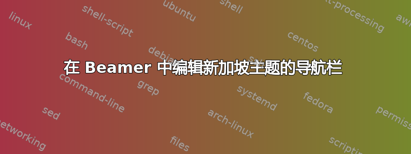 在 Beamer 中编辑新加坡主题的导航栏