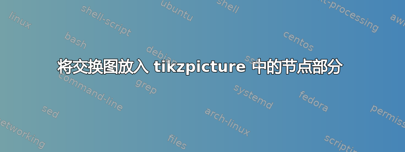 将交换图放入 tikzpicture 中的节点部分