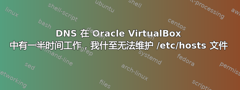 DNS 在 Oracle VirtualBox 中有一半时间工作，我什至无法维护 /etc/hosts 文件