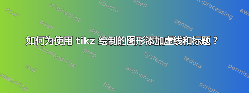 如何为使用 tikz 绘制的图形添加虚线和标题？