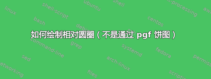 如何绘制相对圆圈（不是通过 pgf 饼图）