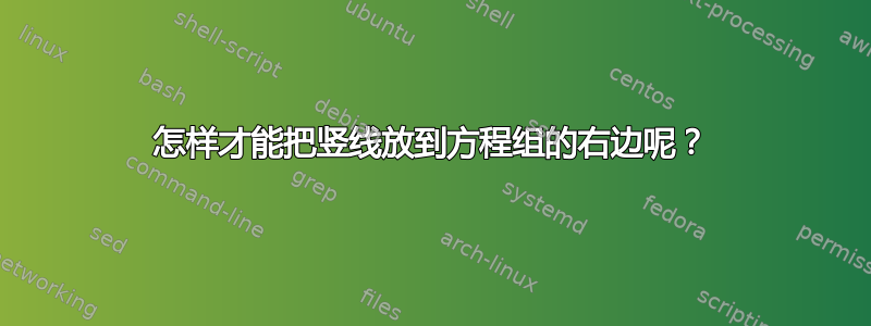 怎样才能把竖线放到方程组的右边呢？