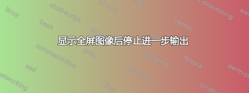 显示全屏图像后停止进一步输出