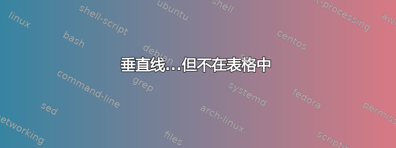 垂直线...但不在表格中