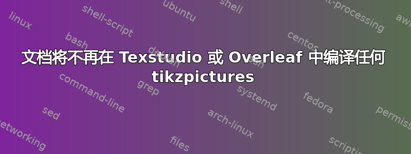 文档将不再在 Texstudio 或 Overleaf 中编译任何 tikzpictures