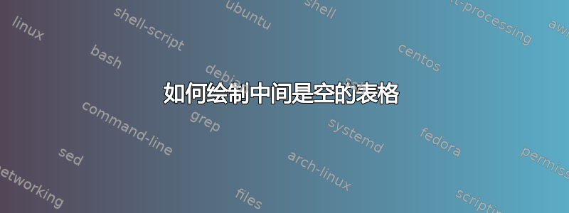 如何绘制中间是空的表格