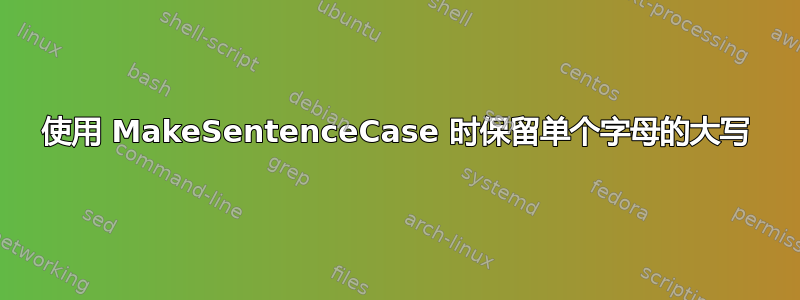 使用 MakeSentenceCase 时保留单个字母的大写