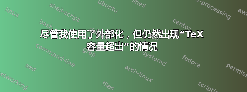 尽管我使用了外部化，但仍然出现“TeX 容量超出”的情况