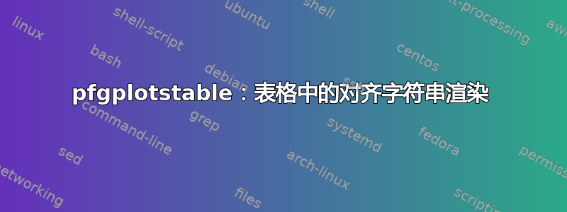 pfgplotstable：表格中的对齐字符串渲染