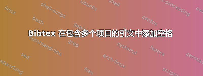 Bibtex 在包含多个项目的引文中添加空格