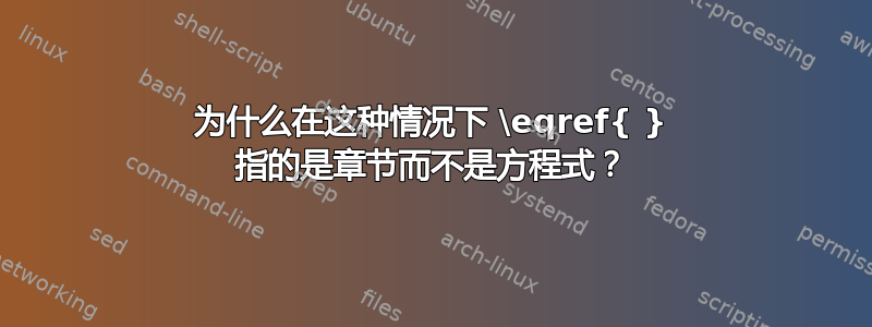 为什么在这种情况下 \eqref{ } 指的是章节而不是方程式？