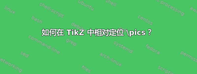 如何在 TikZ 中相对定位 \pics？